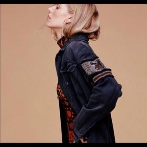 NWOT Free People Military Embelished Jacket